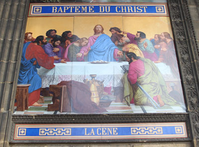 Eglise Saint-Vincent de Paul : panneau polychrome Eglise Saint-Vincent de Paul : panneau polychrome
