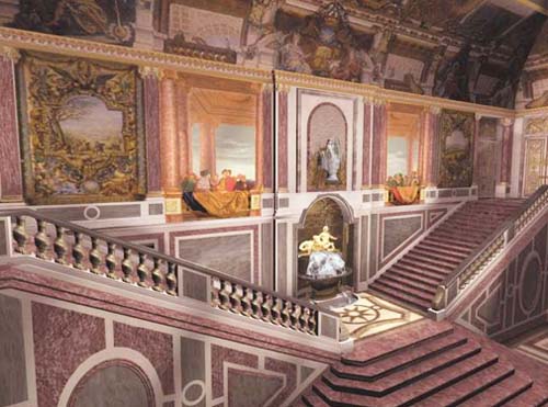 Le Palais Rose : l'escalier d'honneur Le Palais Rose : l'escalier d'honneur