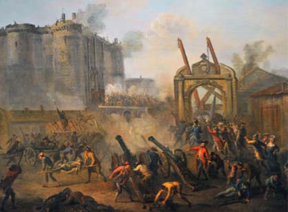 The storming of the Bastille on July 14, 1789