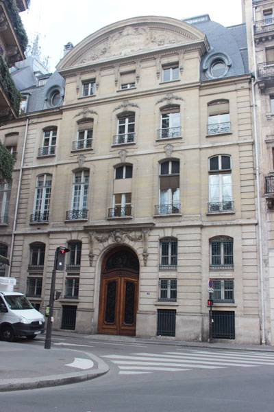 La banque Paribas - Immeuble du n° 5 rue d'Antin