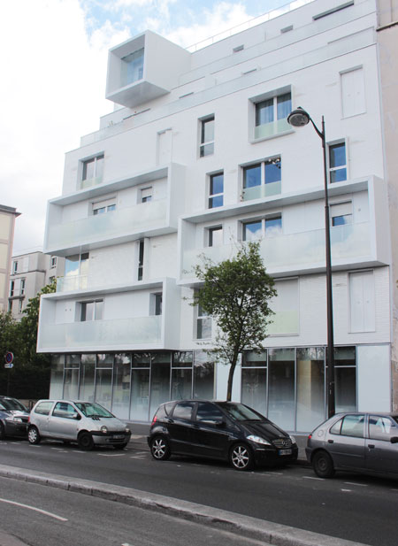 Logements sociaux rue d'Aubervilliers - Façade sur la rue d'Aubervilliers Logements sociaux rue d'Aubervilliers - Façade sur la rue d'Aubervilliers