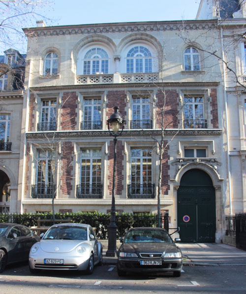 L'hôtel Gaston Menier : la façade donnant sur l'avenue L'hôtel Gaston Menier : la façade donnant sur l'avenue