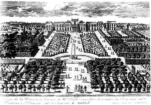 Le parc de la Folie-Titon : gravure ancienne Le parc de la Folie-Titon : gravure ancienne