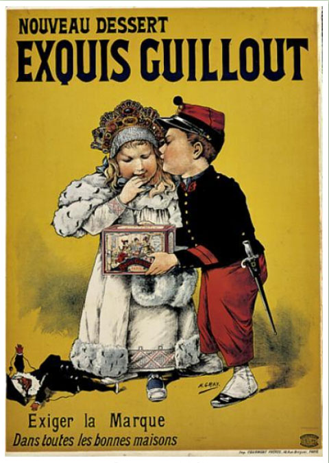 Affiche publiciataire pour les biscuits Guillout