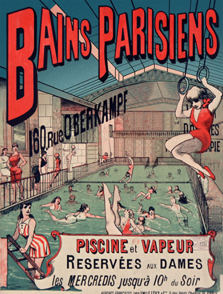 Les Bains Parisiens : affiche publicitaire