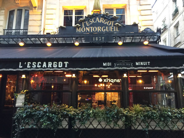 Le restaurant l'Escargot Montorgueil